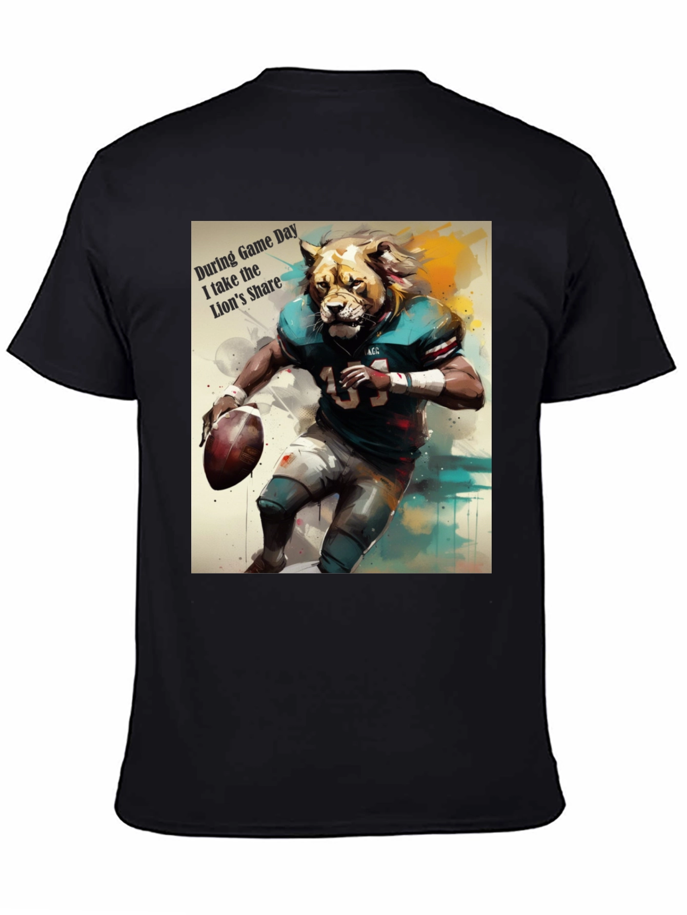 Lion Football Player Graphic T-Shirt