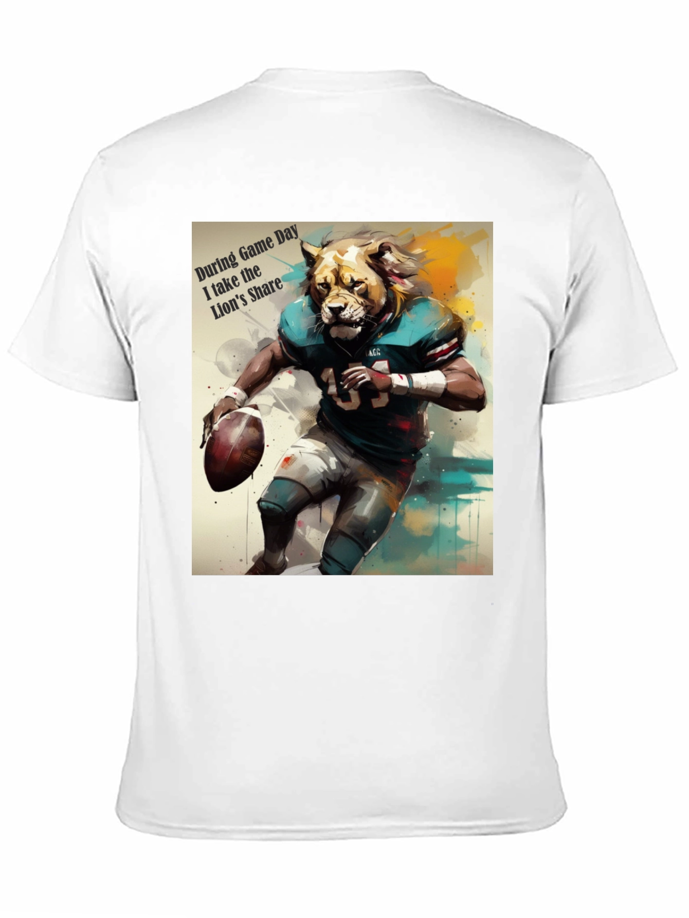 Lion Football Player Graphic T-Shirt