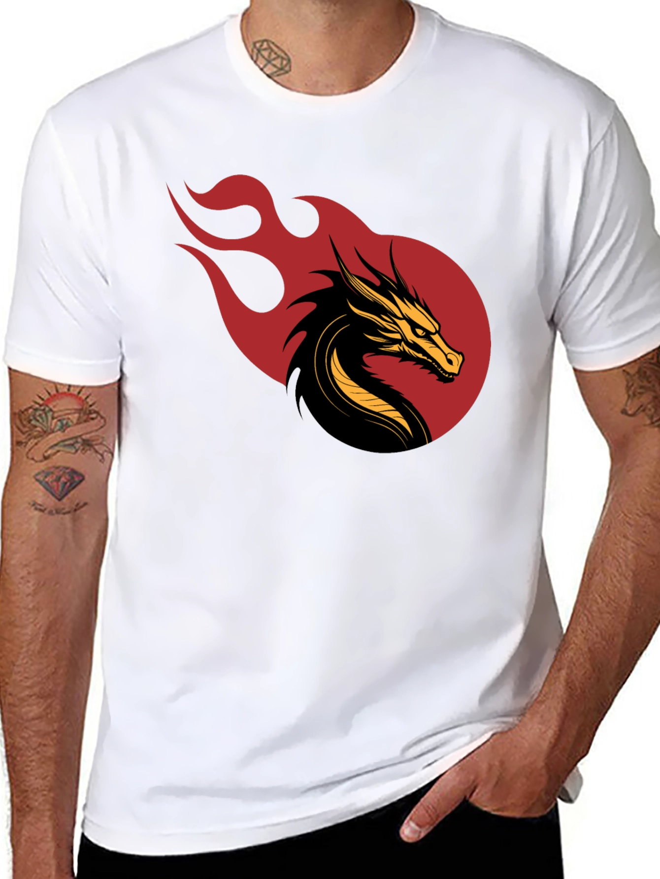 Dragon Fire Graphic Black T-Shirt