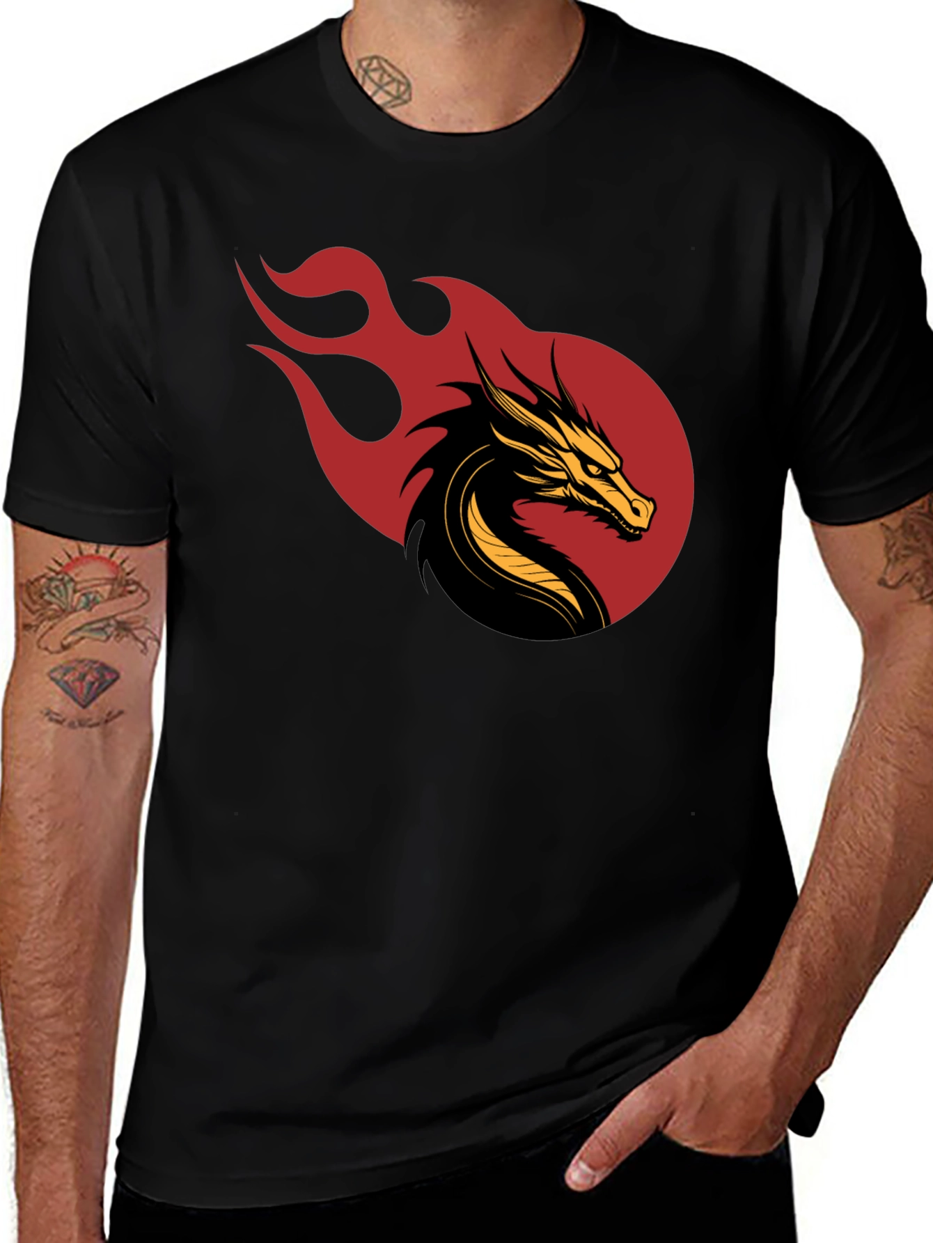 Dragon Fire Graphic Black T-Shirt