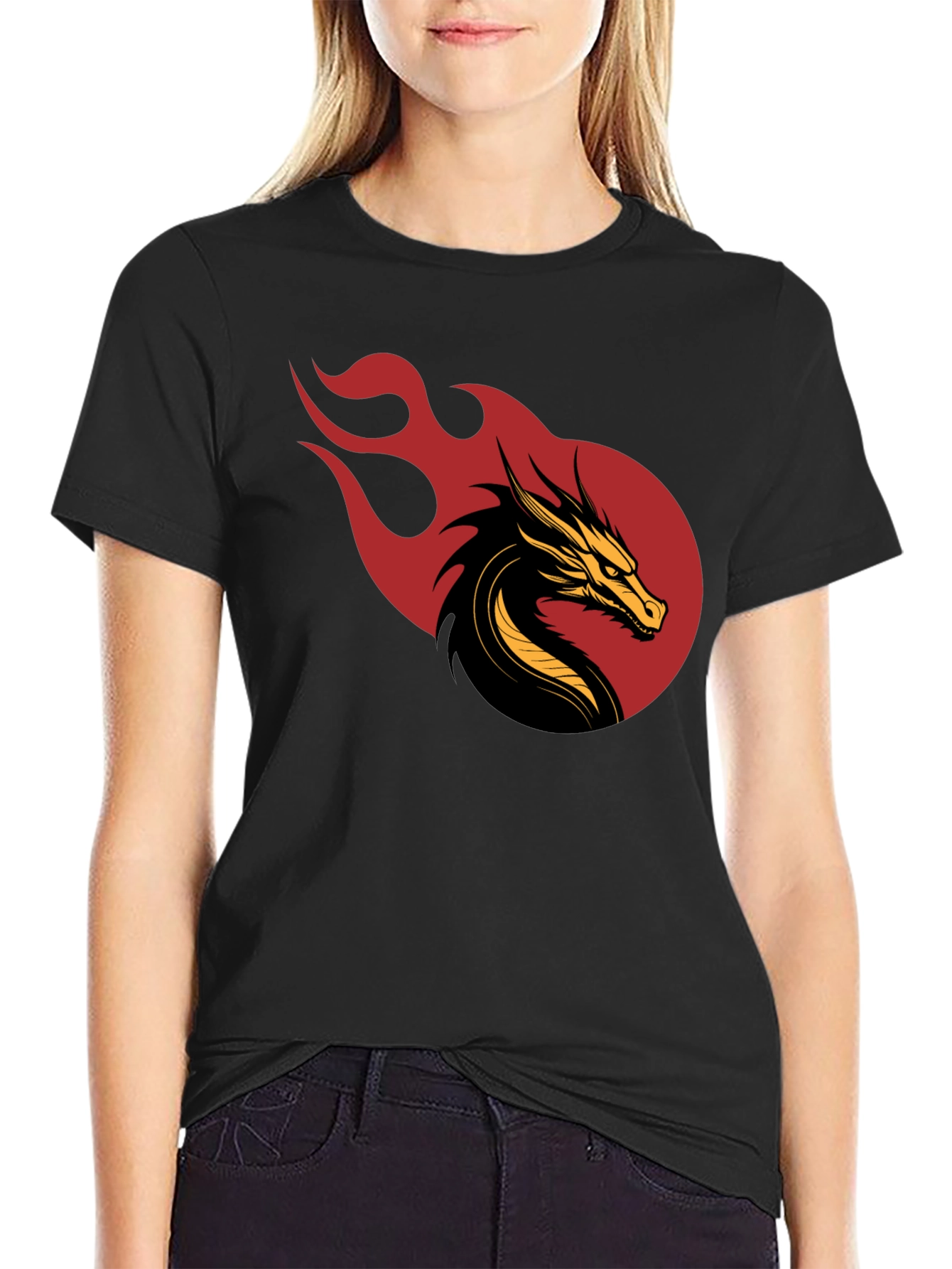 Dragon Fire Graphic Black T-Shirt