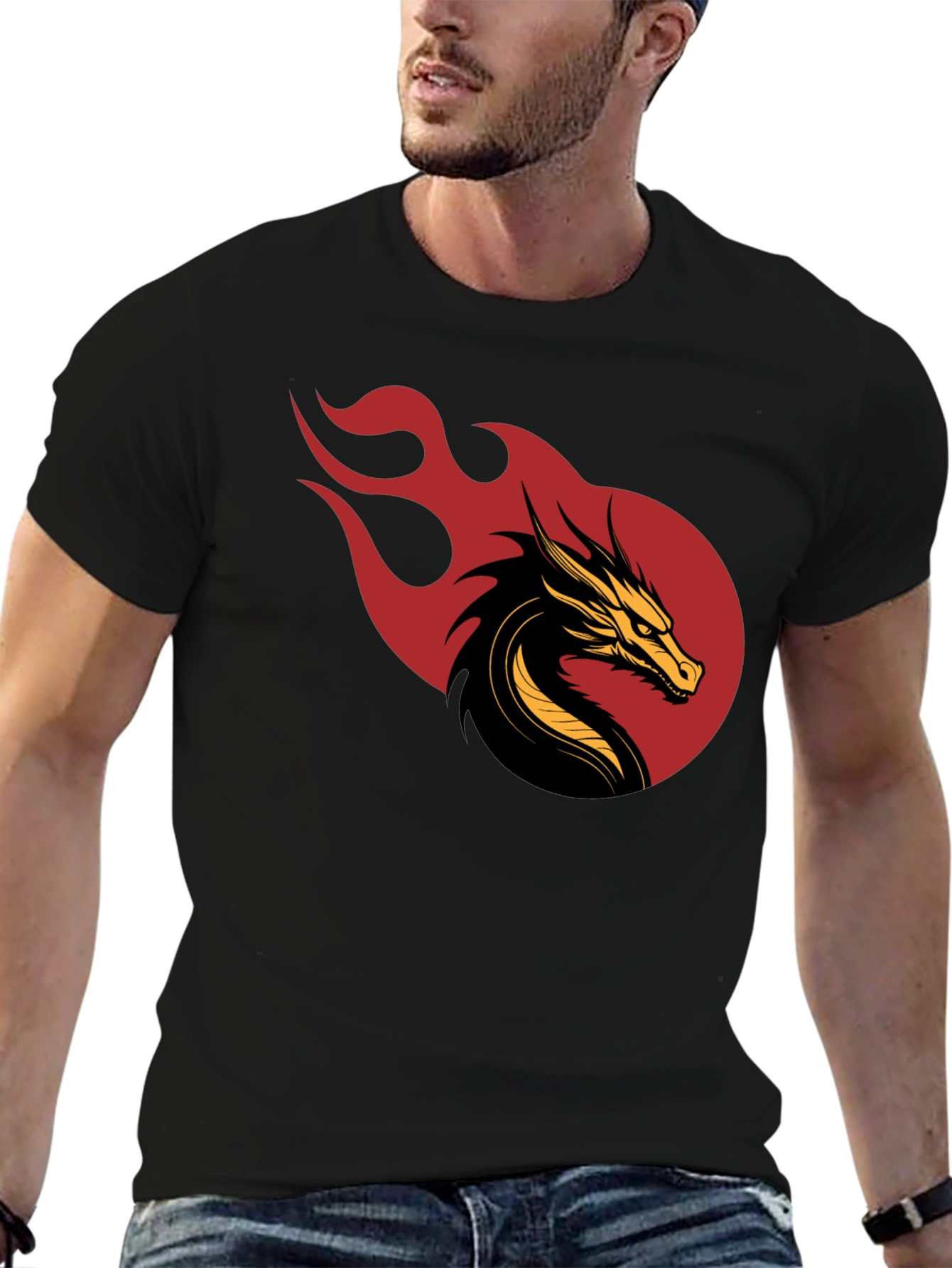 Dragon Fire Graphic Black T-Shirt