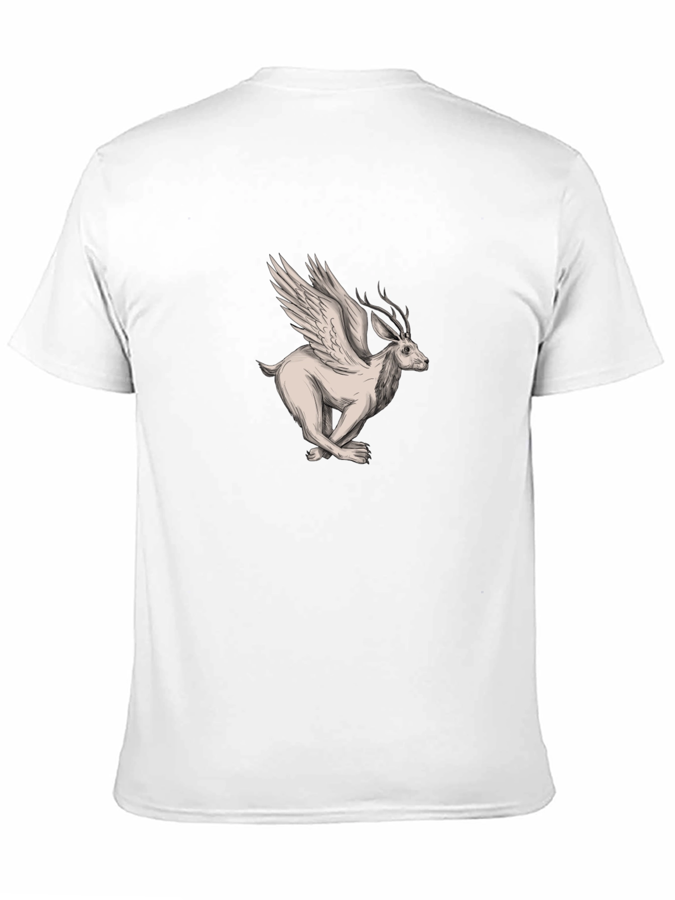 Winged Deer Graphic Tee - Mens Black T-Shirt