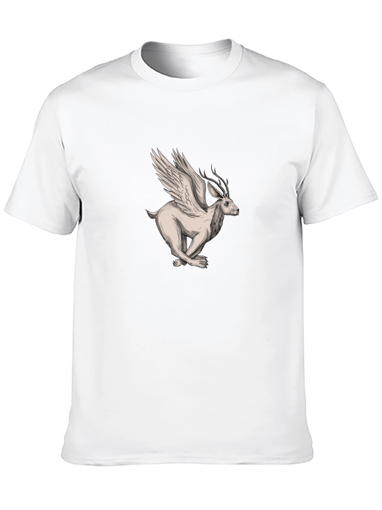 Winged Deer Graphic Tee - Mens Black T-Shirt
