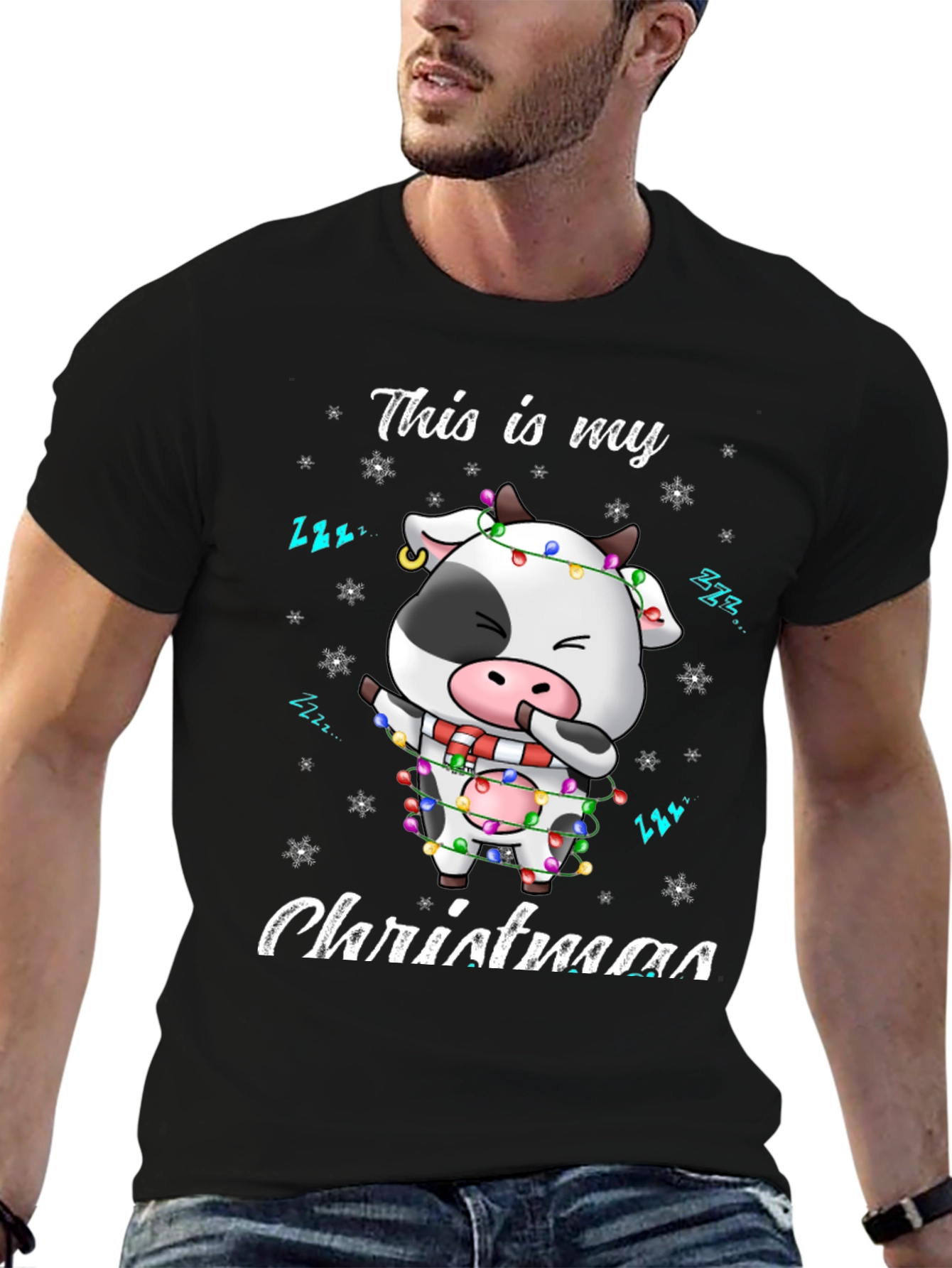 Christmas Cow T-Shirt: Festive Holiday Style