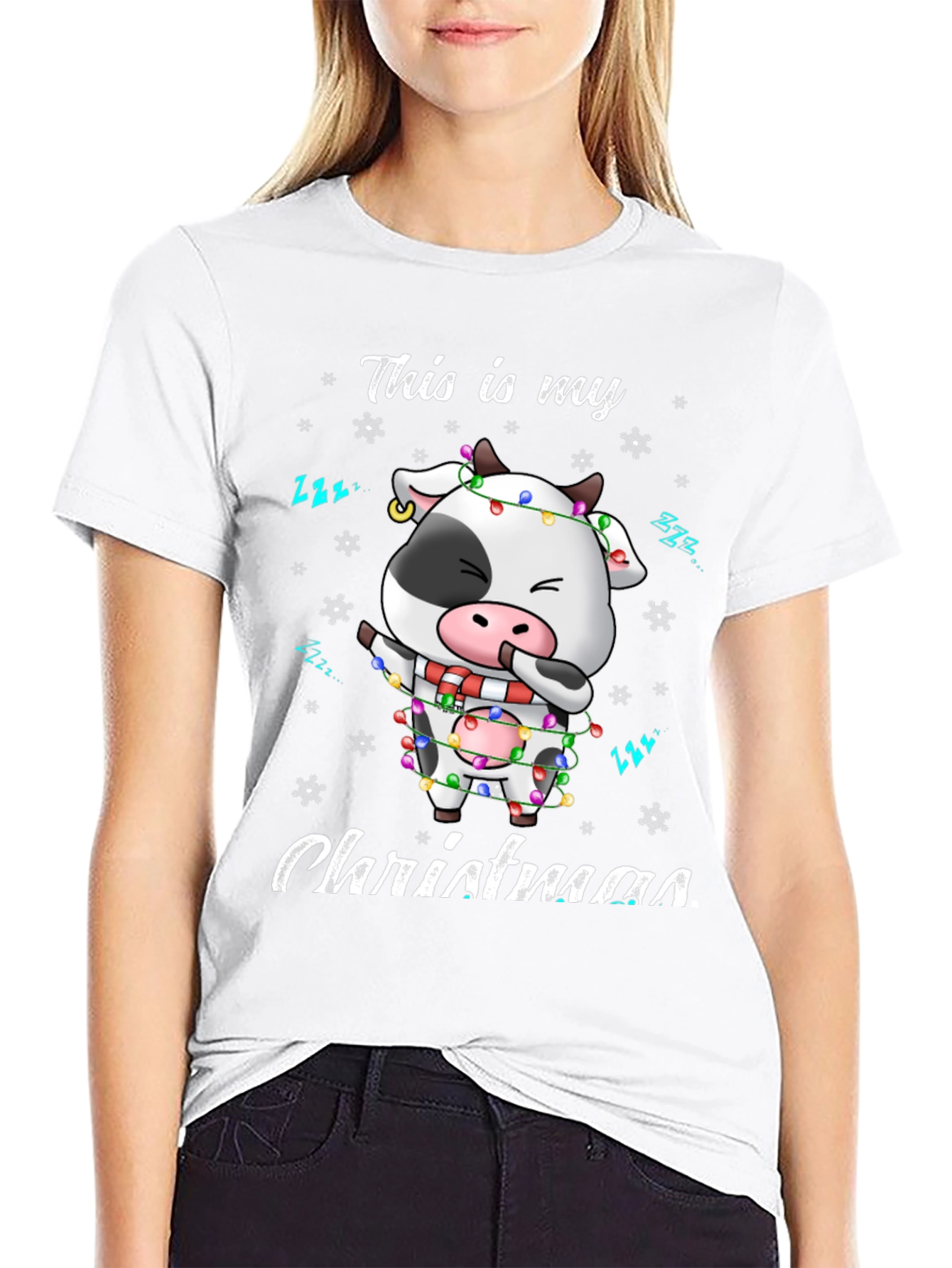 Christmas Cow T-Shirt: Festive Holiday Style