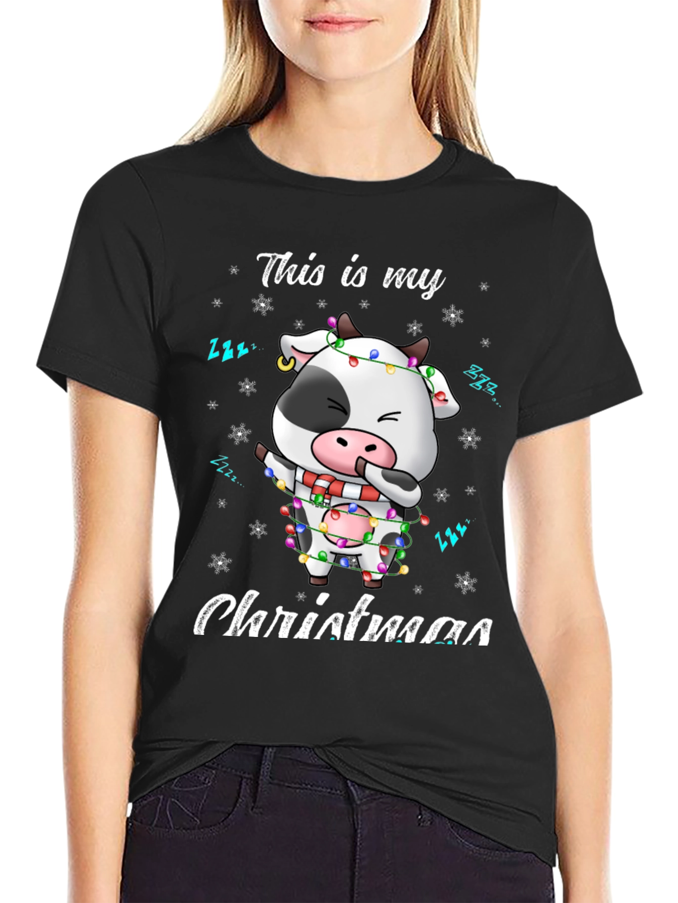 Christmas Cow T-Shirt: Festive Holiday Style