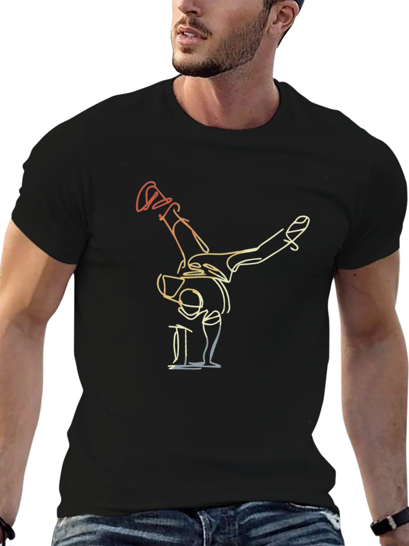 Cool Breakdancer Graphic Tee - Black
