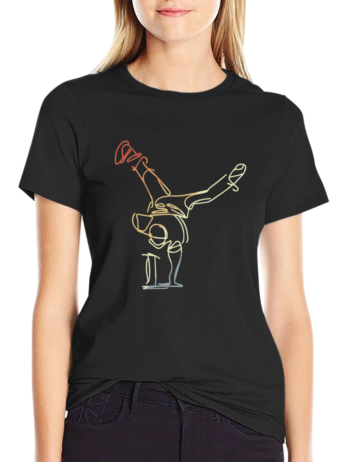 Cool Breakdancer Graphic Tee - Black