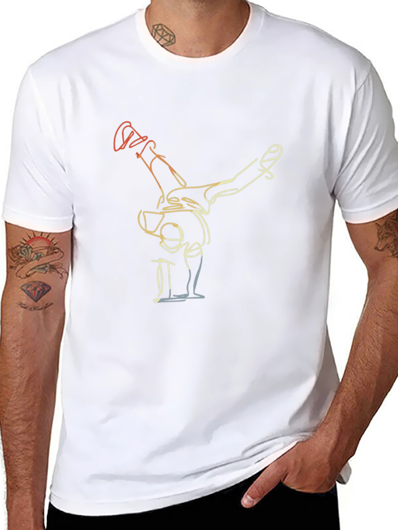Cool Breakdancer Graphic Tee - Black