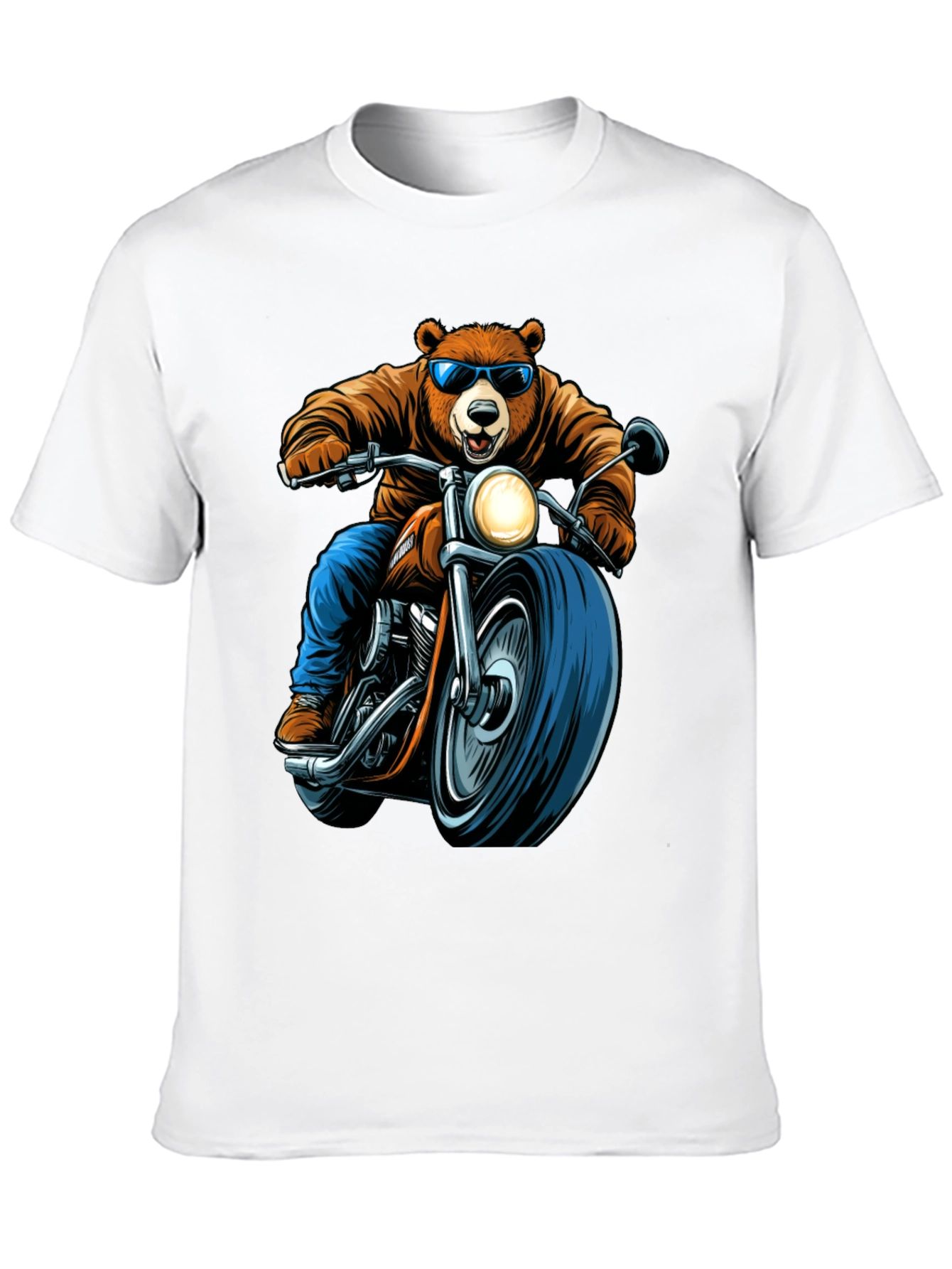 Bear Rider Graphic Tee - Cool Biker Bear T-Shirt