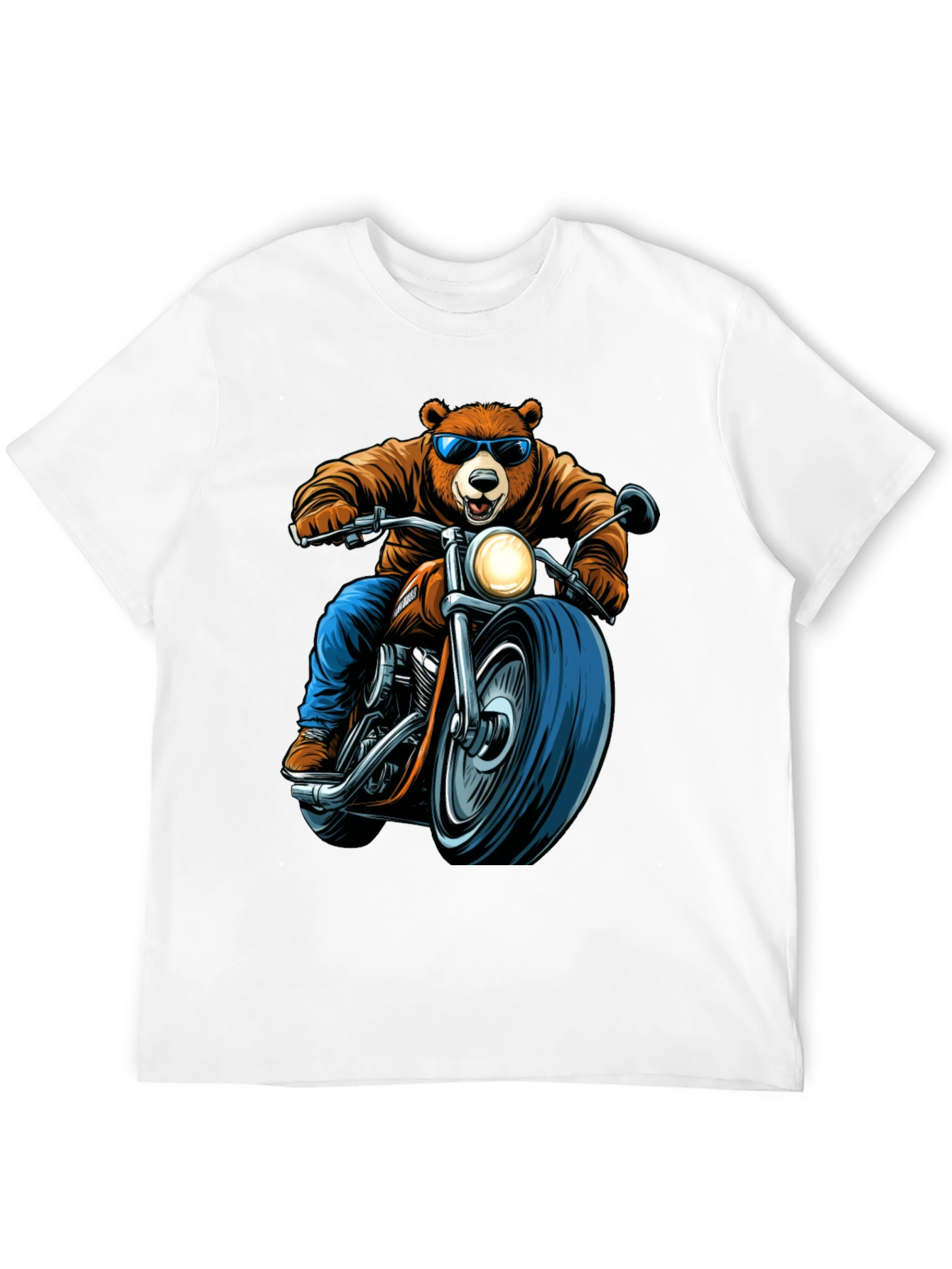 Bear Rider Graphic Tee - Cool Biker Bear T-Shirt