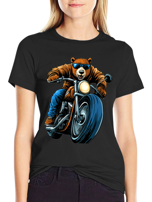 Bear Rider Graphic Tee - Cool Biker Bear T-Shirt