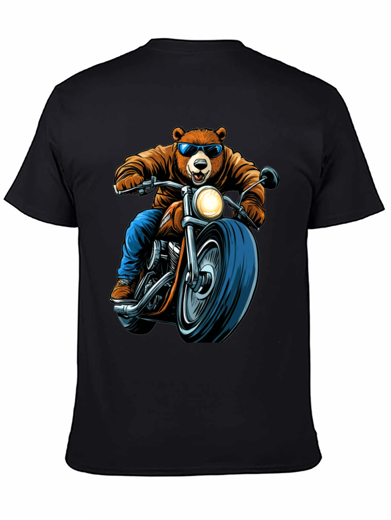 Bear Rider Graphic Tee - Cool Biker Bear T-Shirt