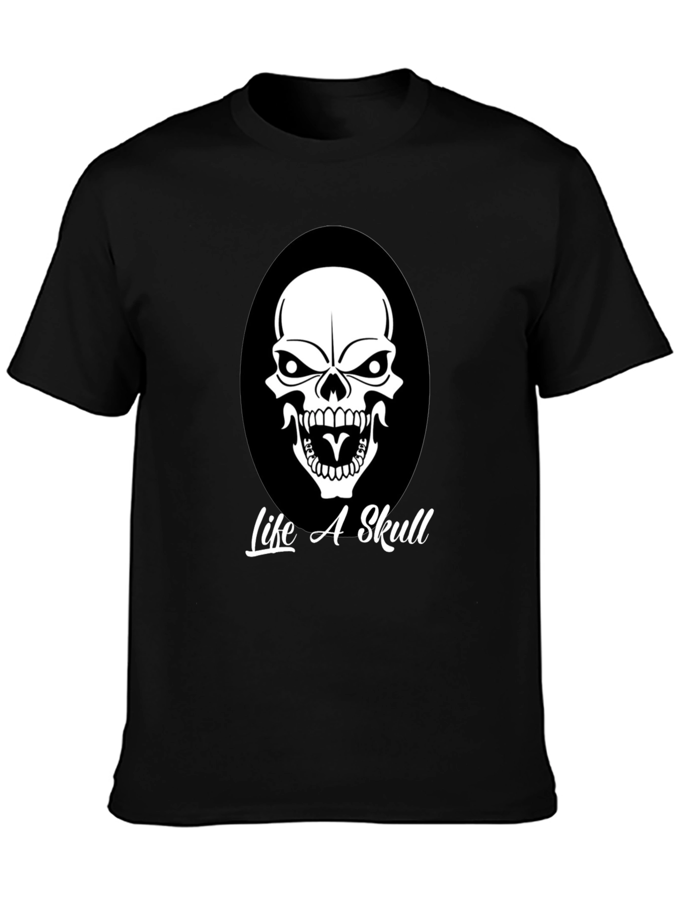 Life A Skull Black Graphic Tee for Men