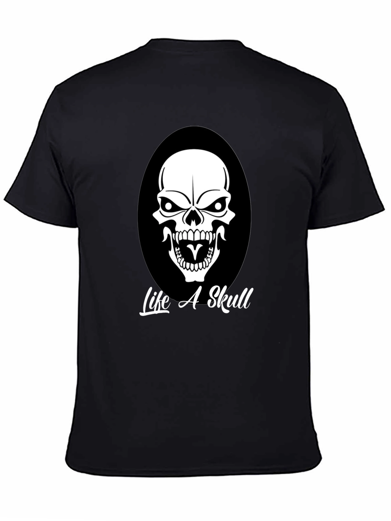 Life A Skull Black Graphic Tee for Men