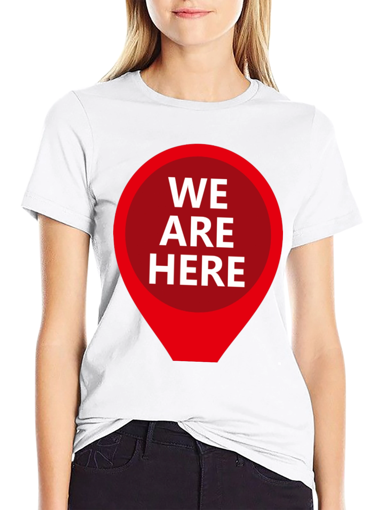 We Are Here Graphic Tee - Black