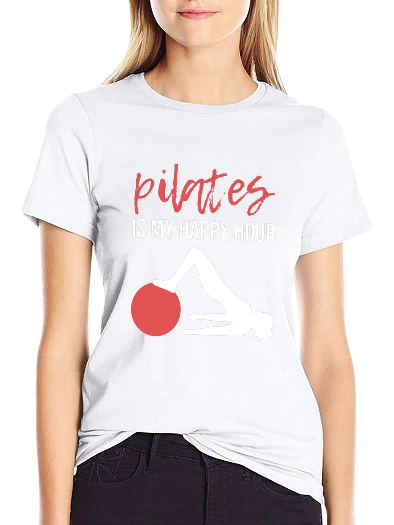 Pilates Is My Happy Hour T-Shirt Workout Tee
