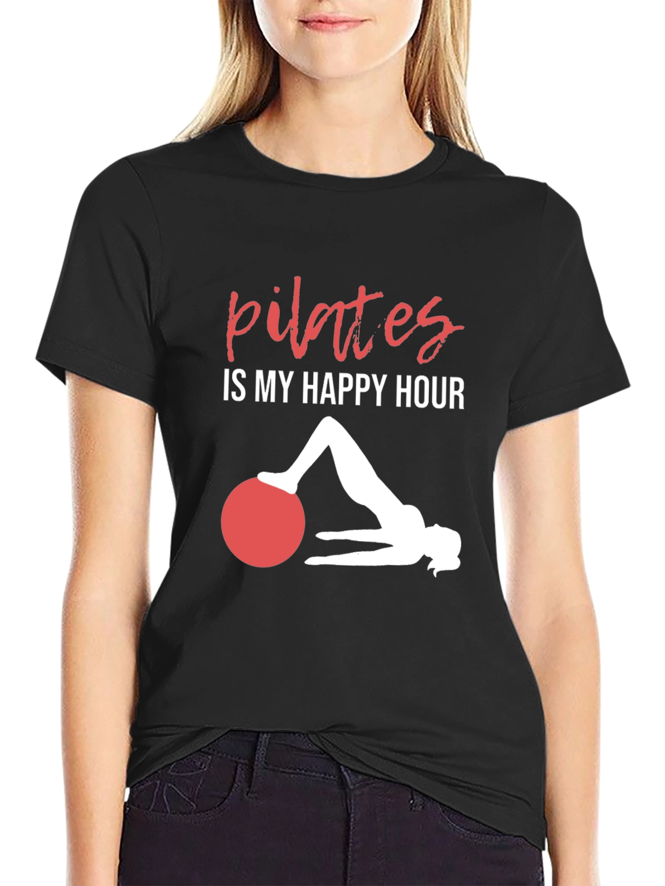 Pilates Is My Happy Hour T-Shirt Workout Tee