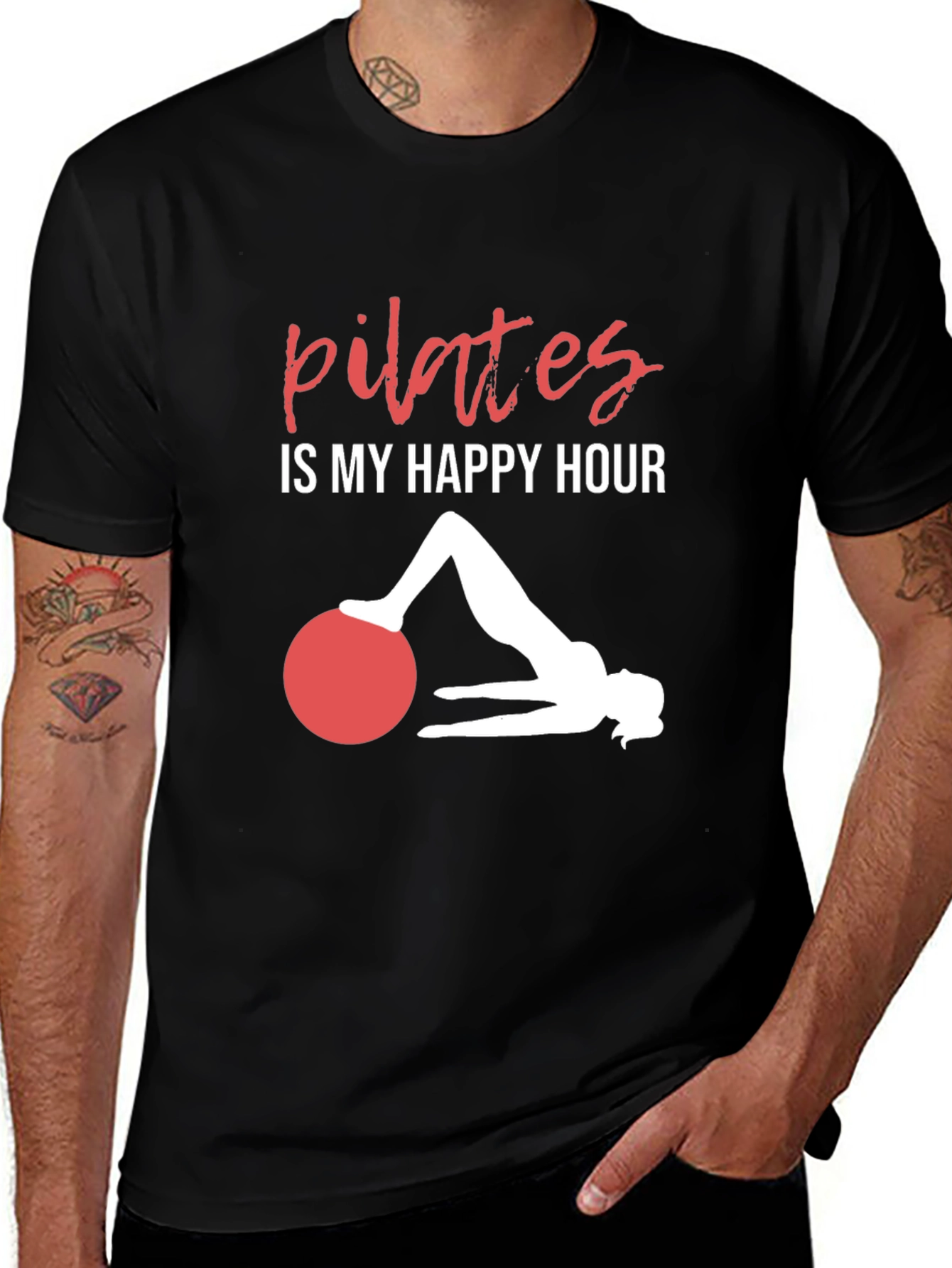 Pilates Is My Happy Hour T-Shirt Workout Tee