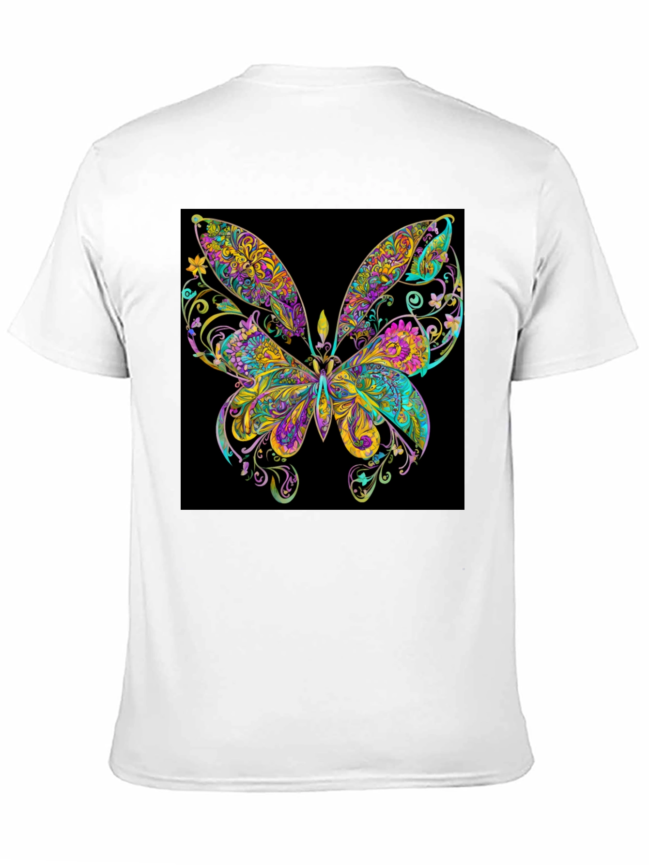 Psychedelic Butterfly Graphic Black T-Shirt