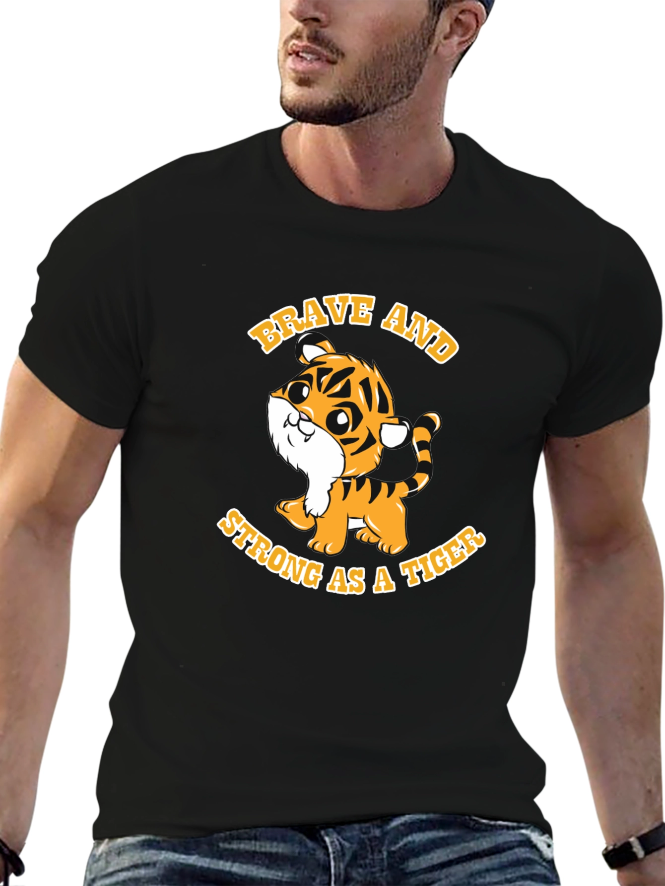 Brave Tiger Graphic Tee - Soft Cotton Blend