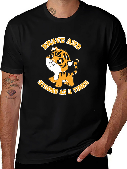 Brave Tiger Graphic Tee - Soft Cotton Blend