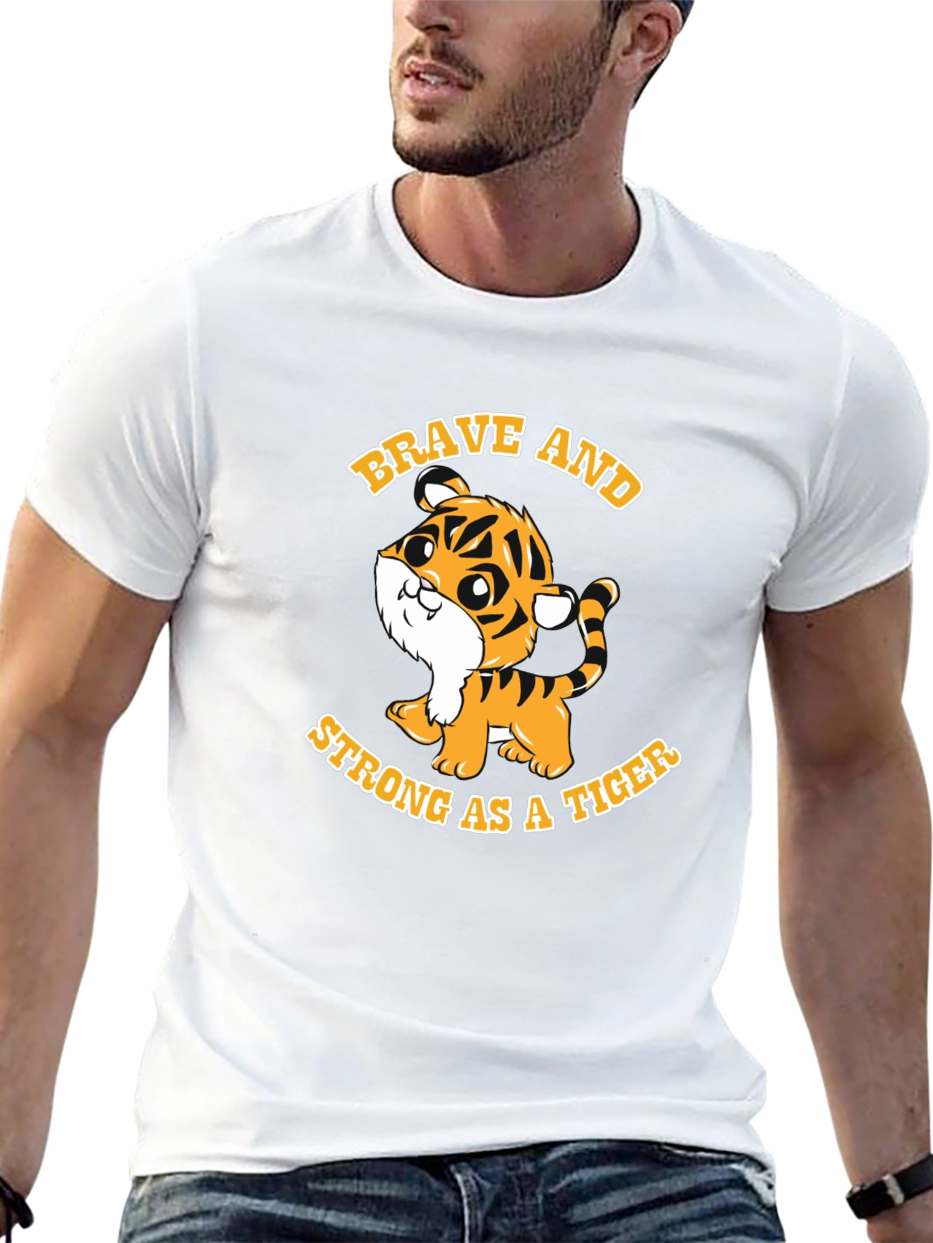 Brave Tiger Graphic Tee - Soft Cotton Blend