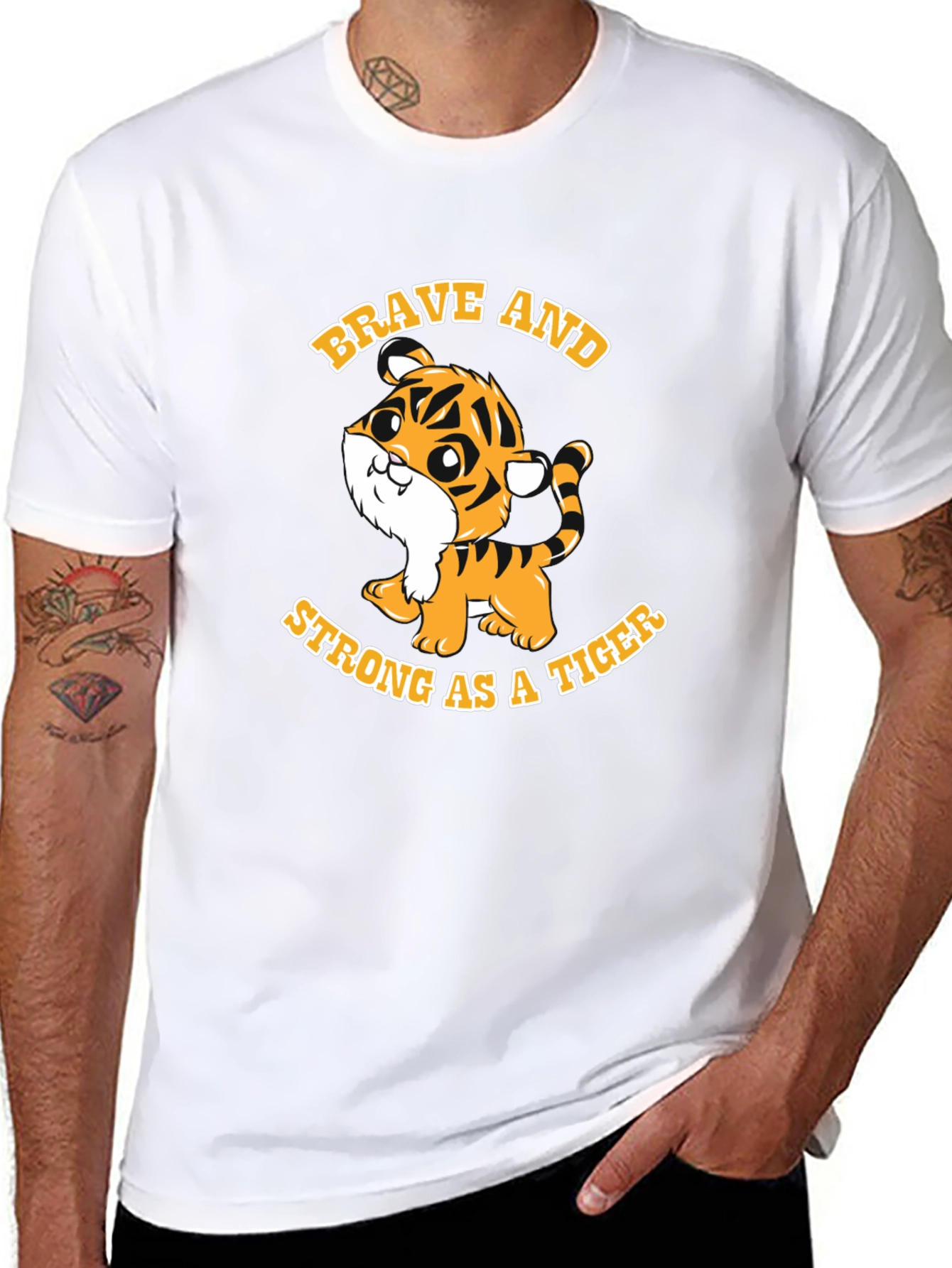Brave Tiger Graphic Tee - Soft Cotton Blend
