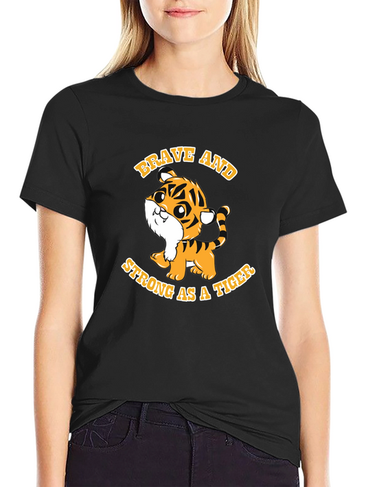 Brave Tiger Graphic Tee - Soft Cotton Blend