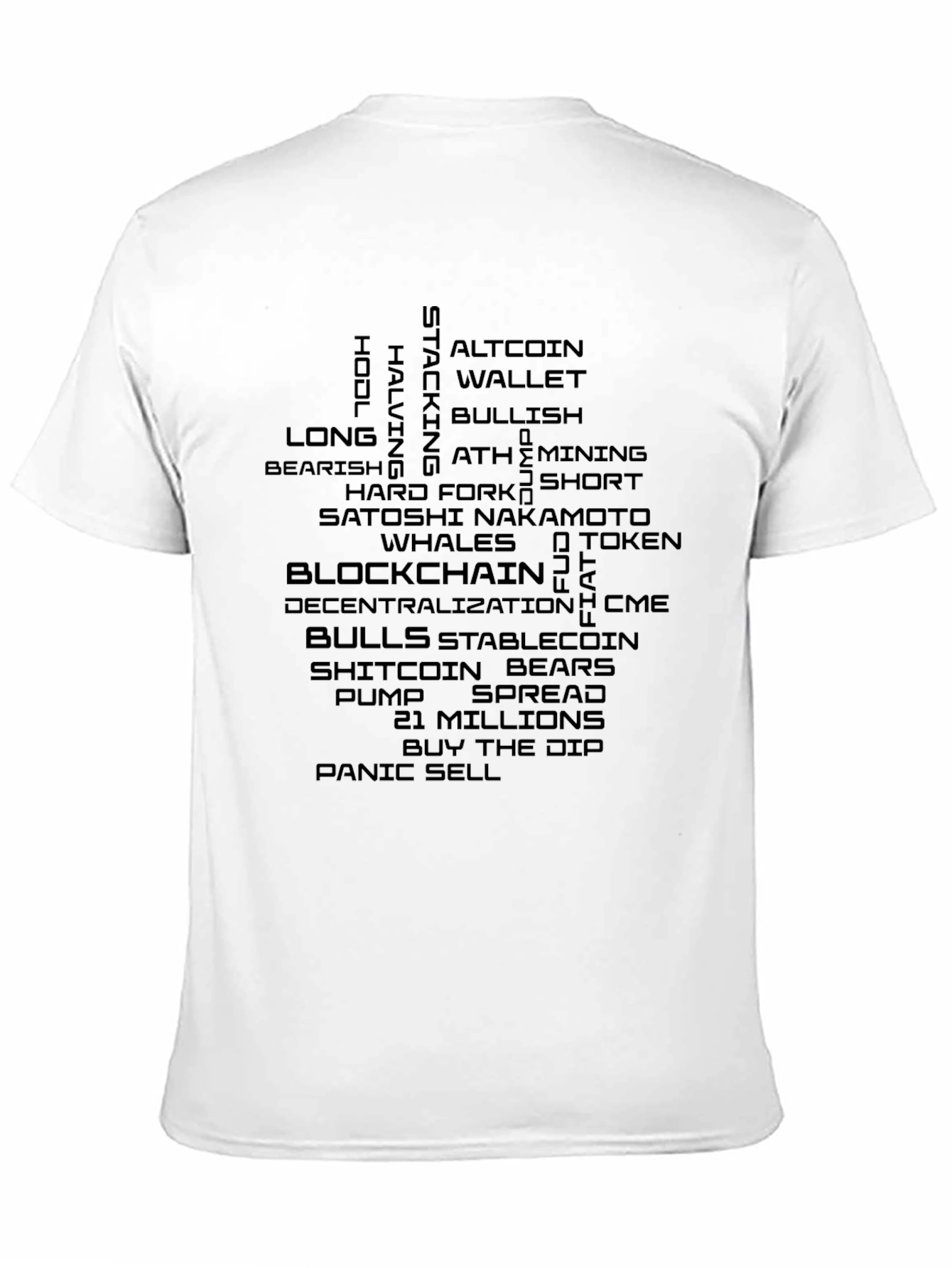 Crypto Word Art T-Shirt - Blockchain HODL