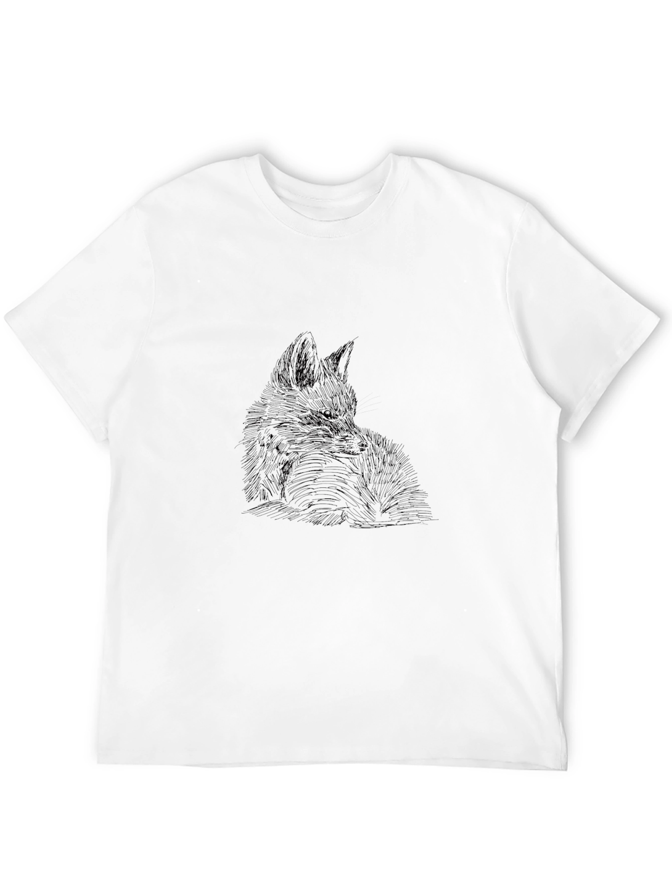 Black Fox Sketch Graphic T-Shirt