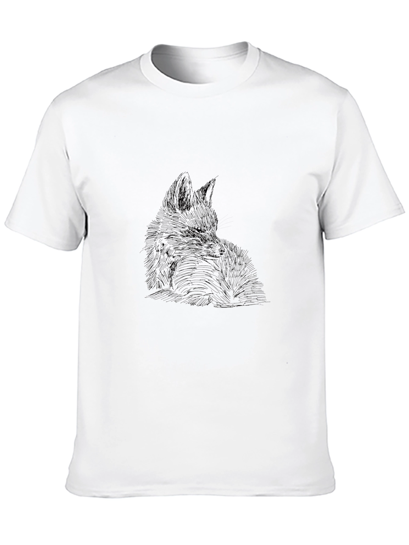 Black Fox Sketch Graphic T-Shirt