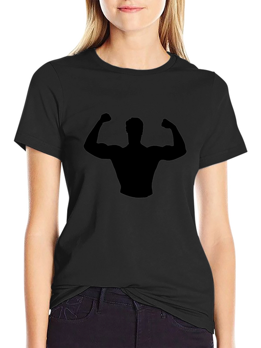 Black Muscle Man Silhouette Graphic T-Shirt