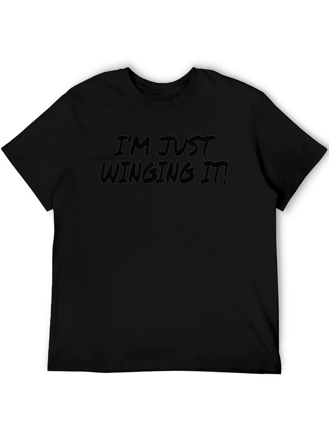 Im Just Winging It! Mens Black T-Shirt