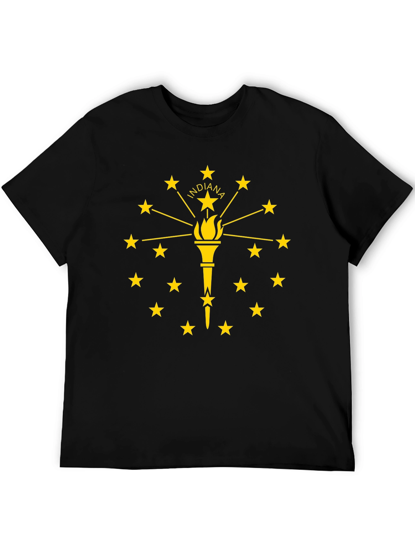 Indiana State Flag Graphic Tee - Black Cotton