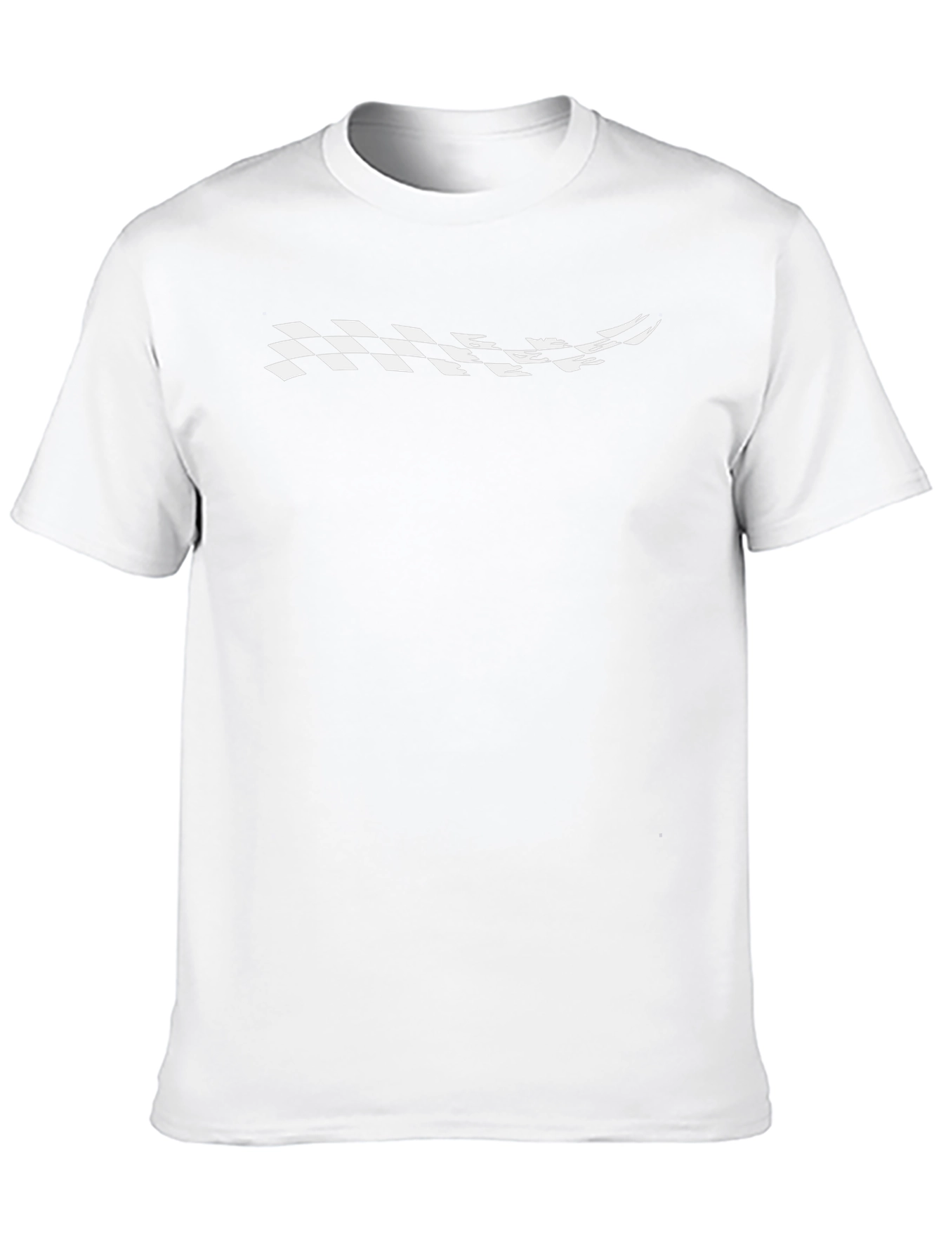 Checkered Flag Graphic Tee - Black Cotton T-Shirt