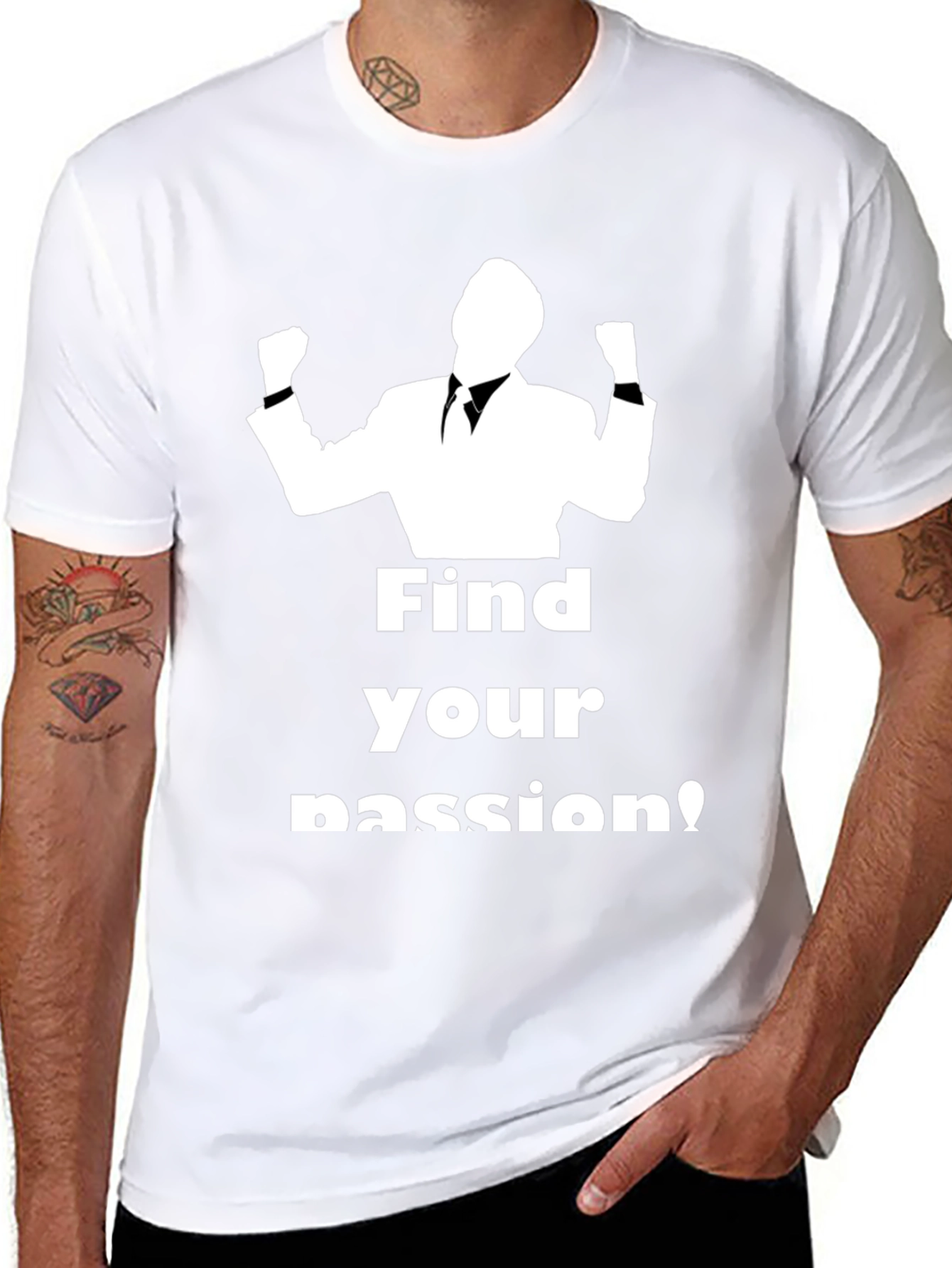 Find Your Passion Black Graphic T-Shirt