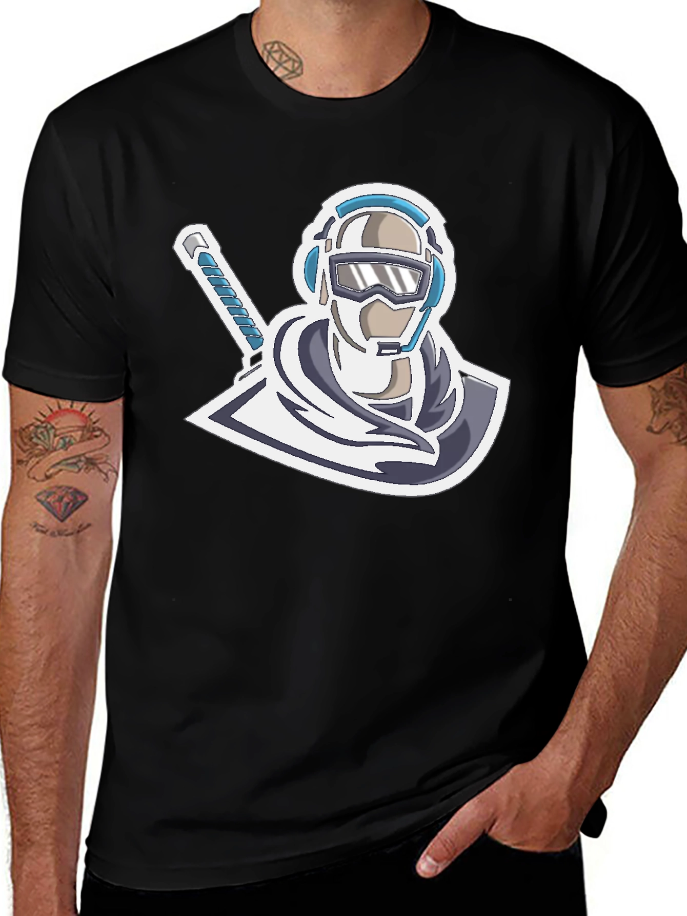 Cool Gamer Logo T-Shirt - Black Cotton Blend