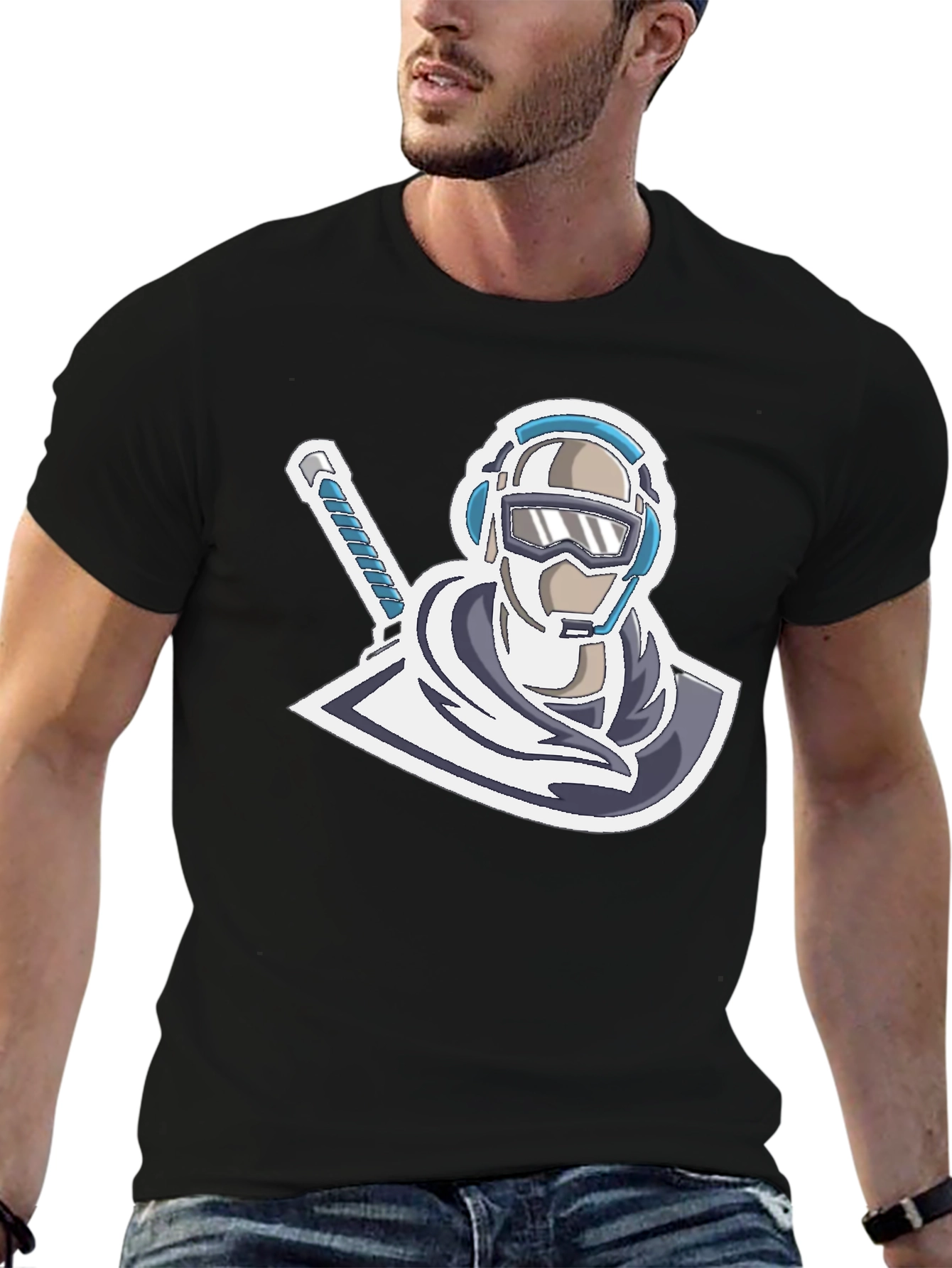 Cool Gamer Logo T-Shirt - Black Cotton Blend