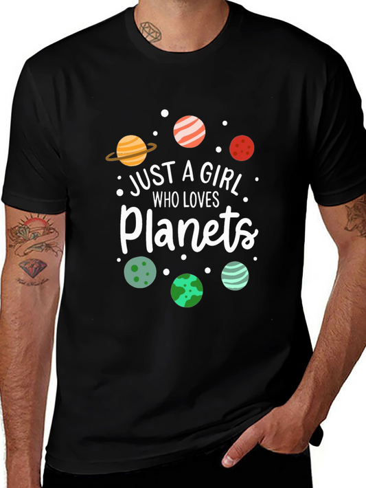 Just A Girl Who Loves Planets Graphic Tee