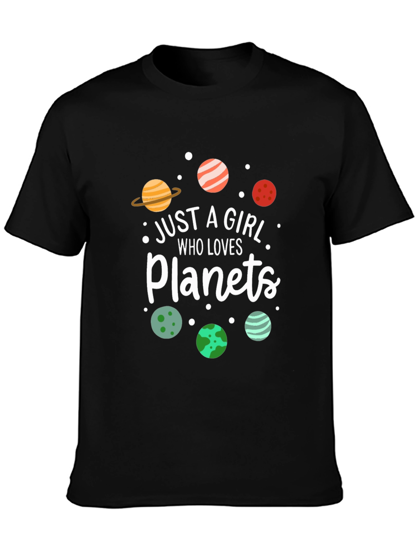 Just A Girl Who Loves Planets Graphic Tee