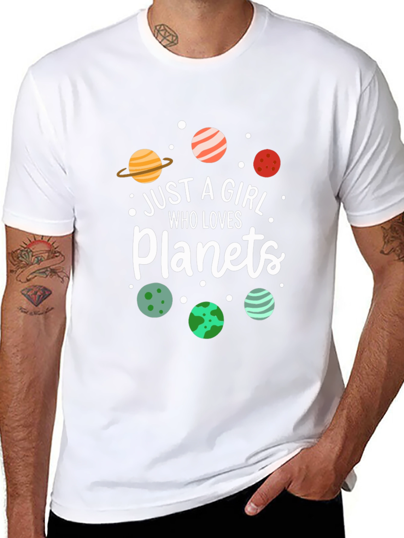 Just A Girl Who Loves Planets Graphic Tee