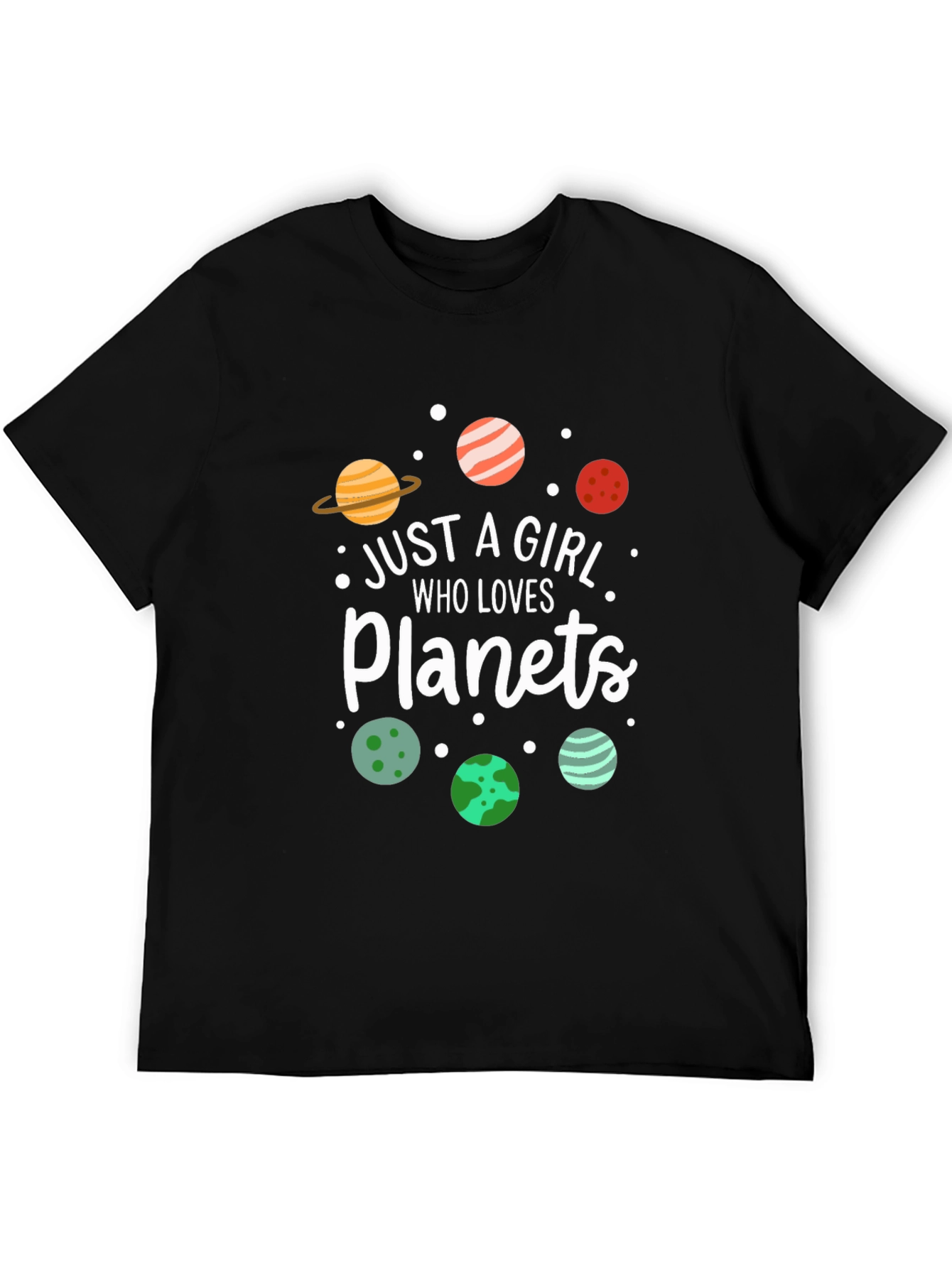 Just A Girl Who Loves Planets Graphic Tee