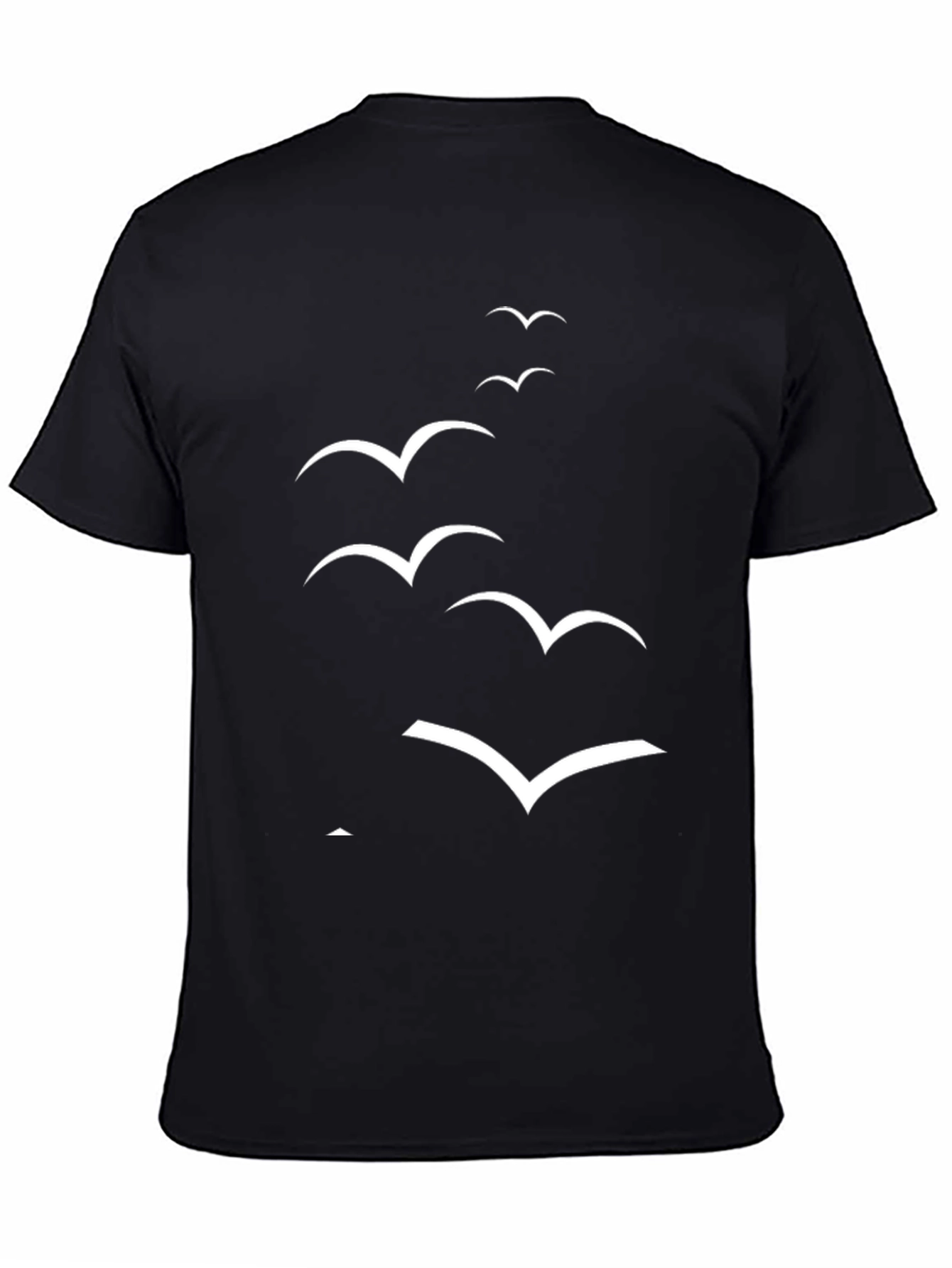 Mens Black Tee with Bird Graphic