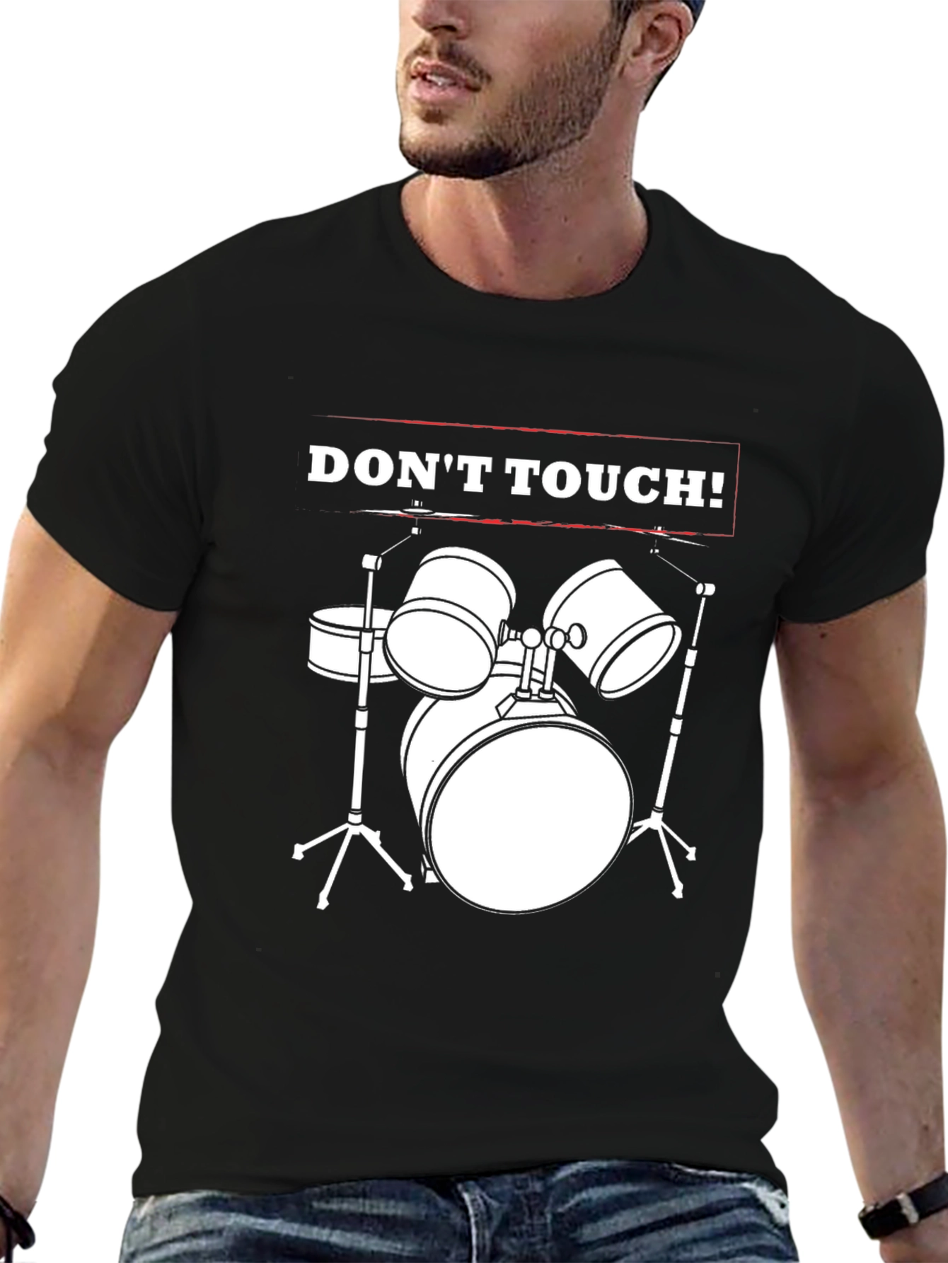 Dont Touch! Drum Set Graphic T-Shirt - Musician Tee