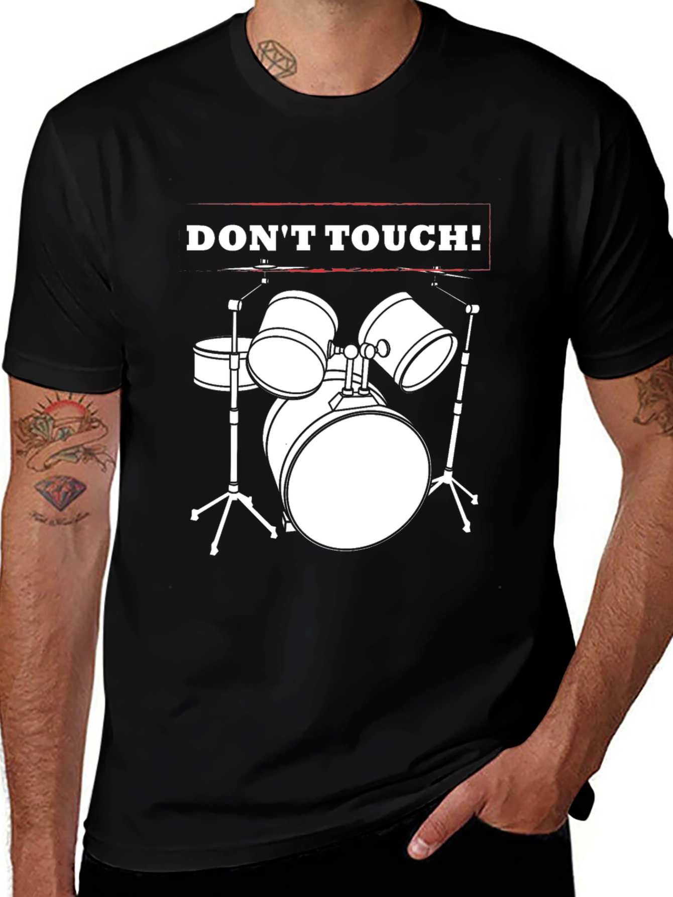 Dont Touch! Drum Set Graphic T-Shirt - Musician Tee