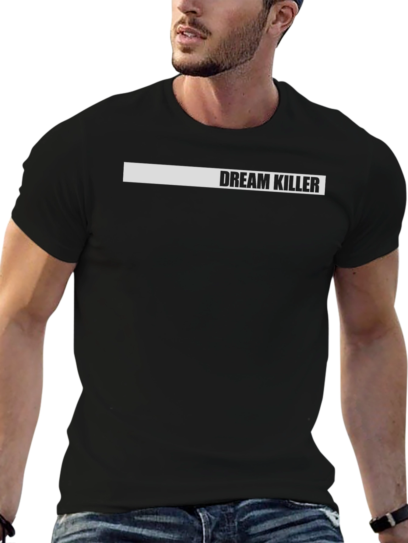 Dream Killer Graphic Tee - Black Crew Neck T-Shirt