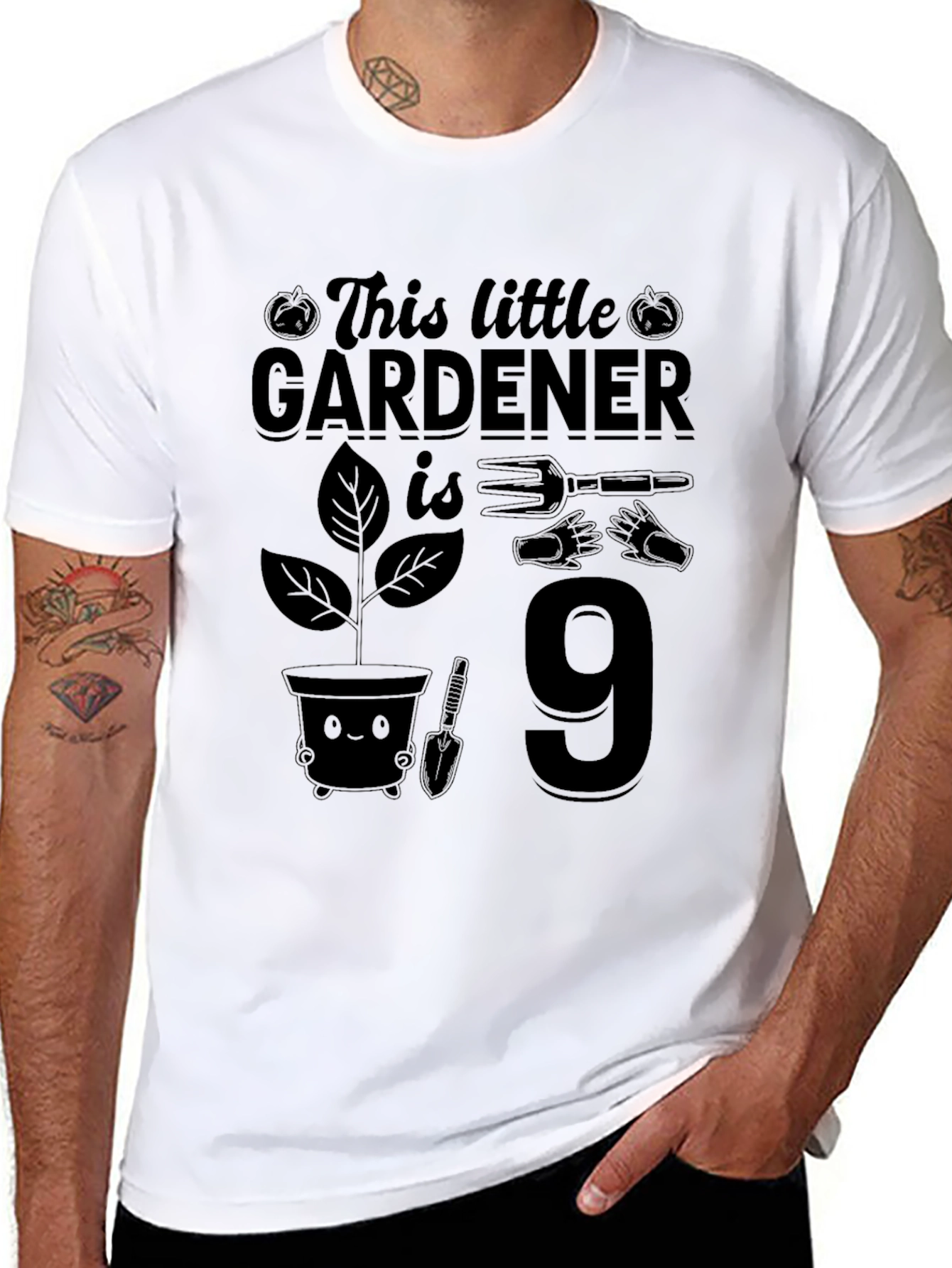 Gardener 9th Birthday T-Shirt - Black