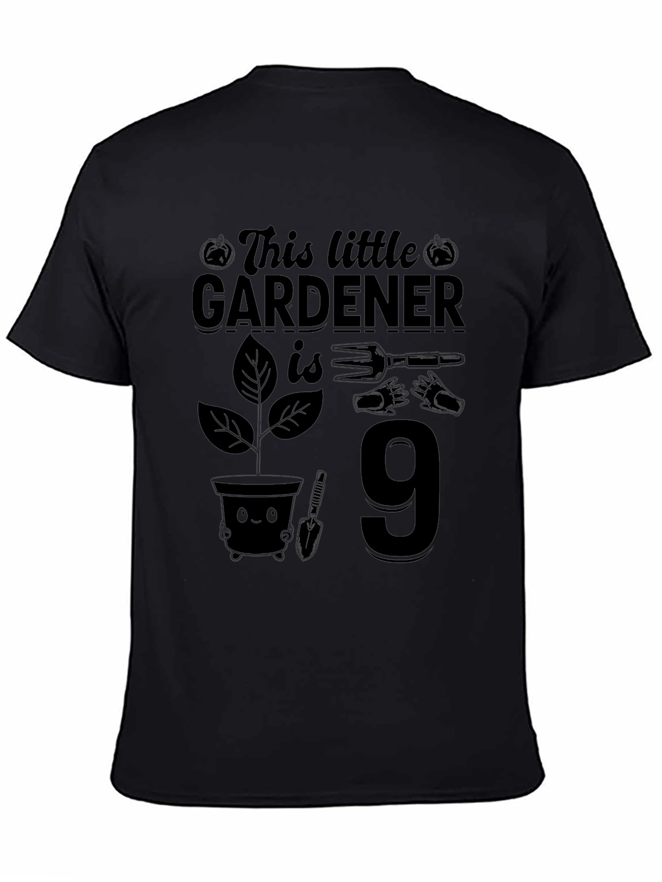 Gardener 9th Birthday T-Shirt - Black
